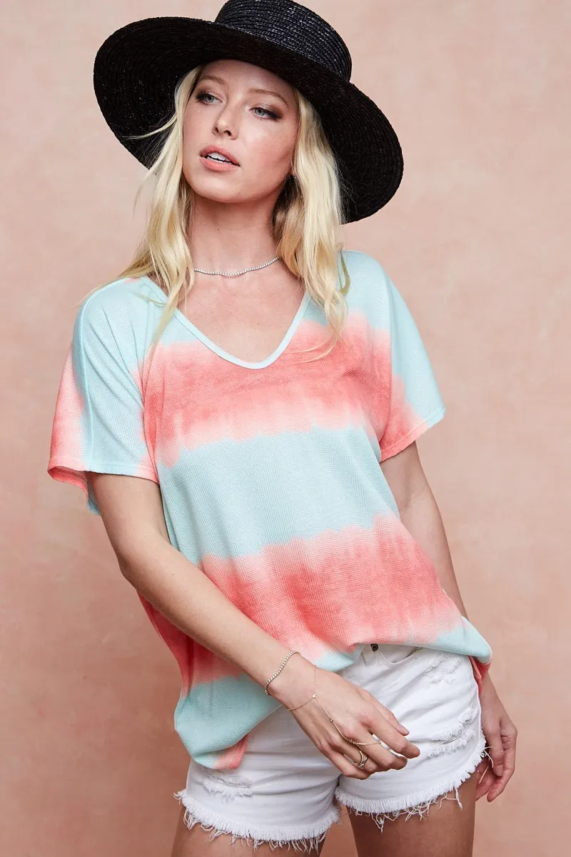 Tiedye Printed Hacci Knit Top, image 2