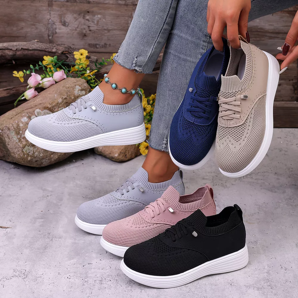 Round Toe Lace Up Sneakers, image 2