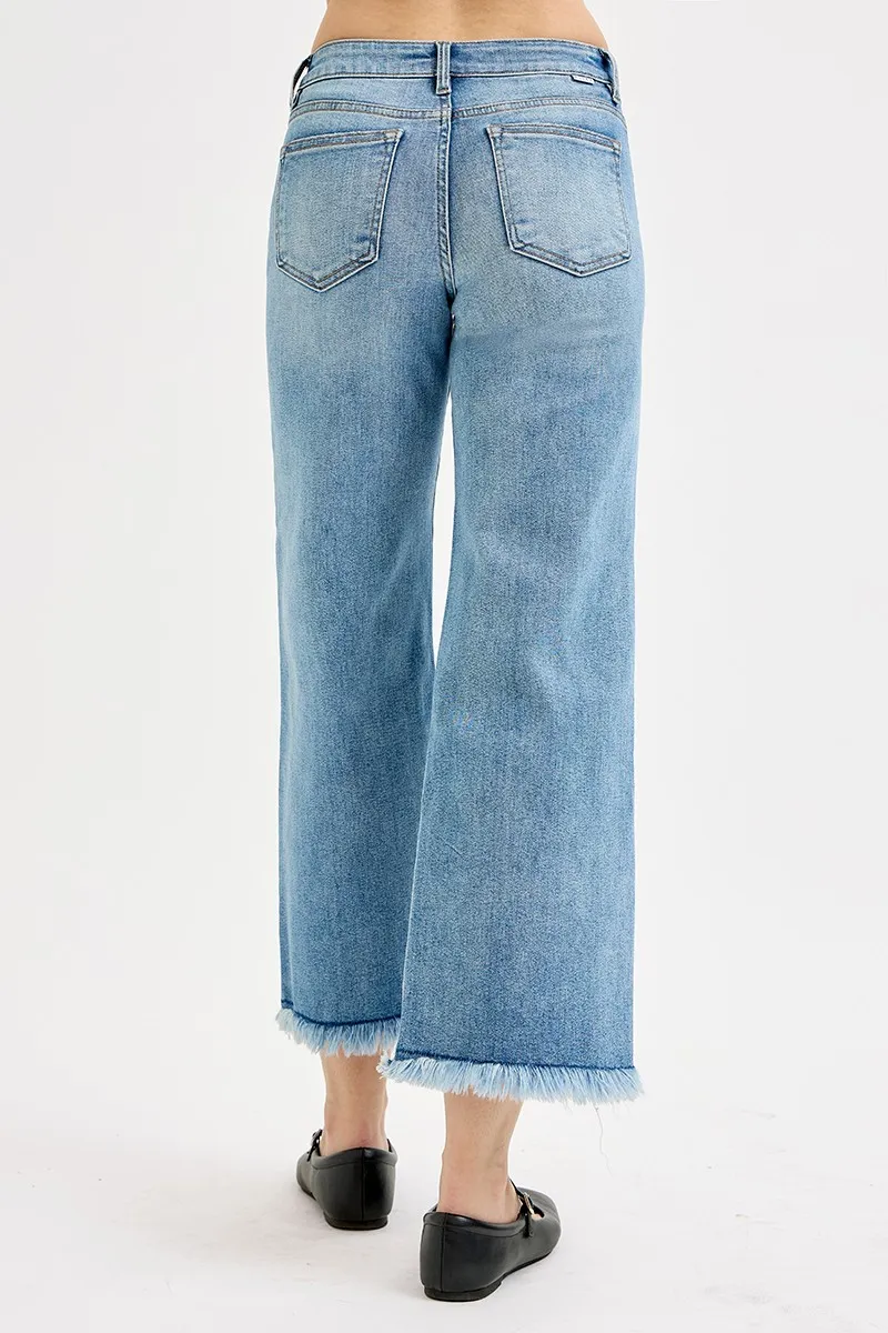 Full Size Mid Rise Crop Wide Leg Jeans Plus Size, image 2