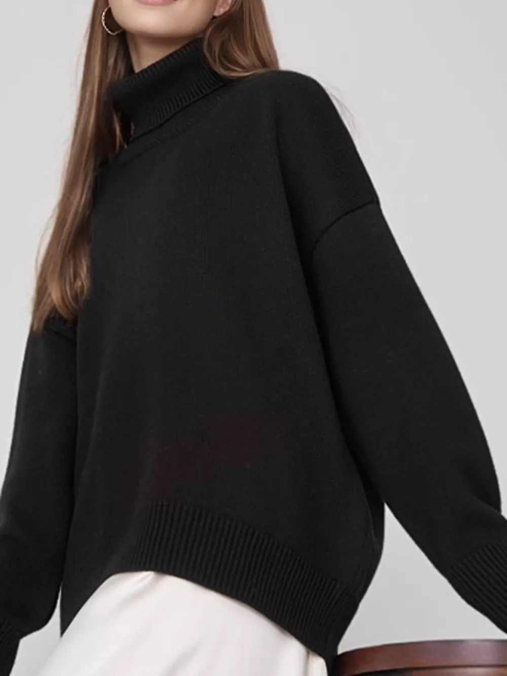 Turtleneck Dropped Shoulder Sweater, image 7