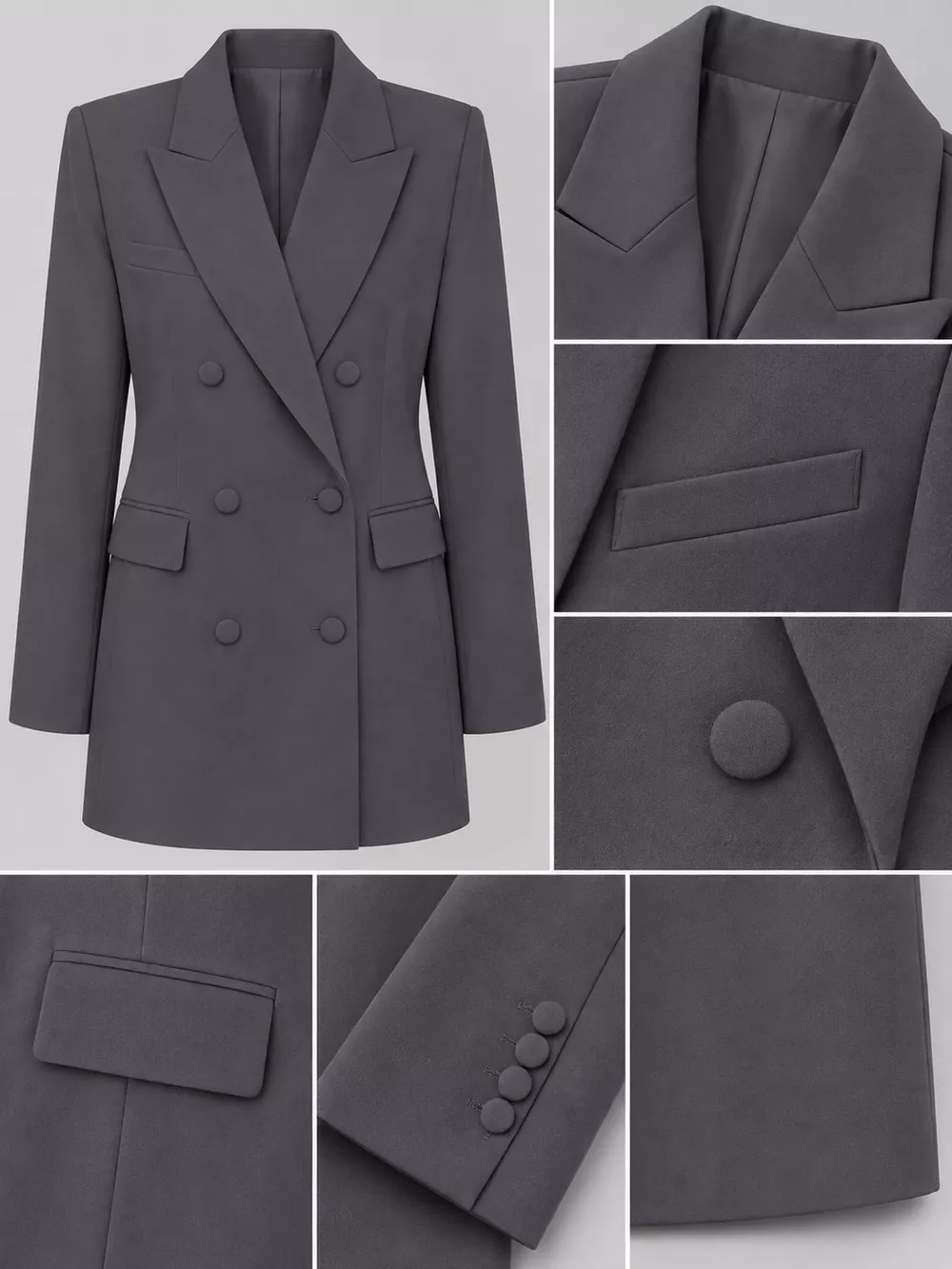 Full Size Double-Breasted Slim-Fit Blazer Plus Size, image 27