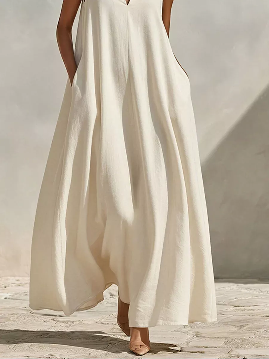 Sleeveless Maxi Dress with Side Pockets, image 4