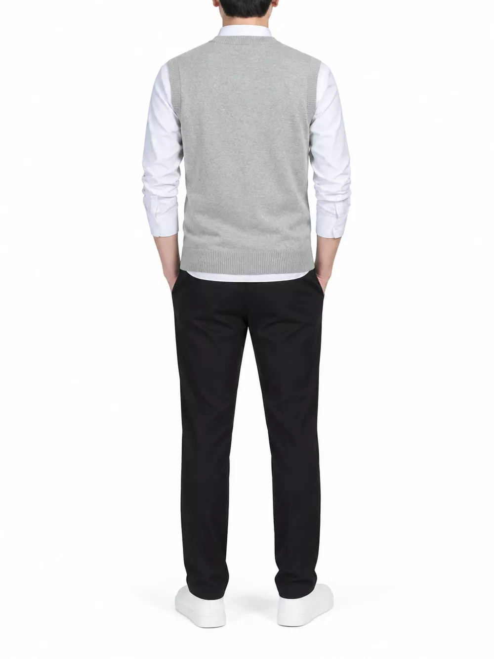 Men's Plus Size V-Neck Sweater Vest, image 8