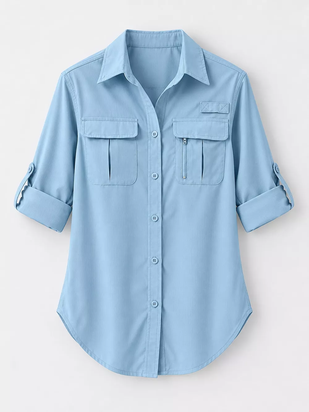 Full Size Button-Down Roll-Up Sleeve Shirt Plus Size, image 19