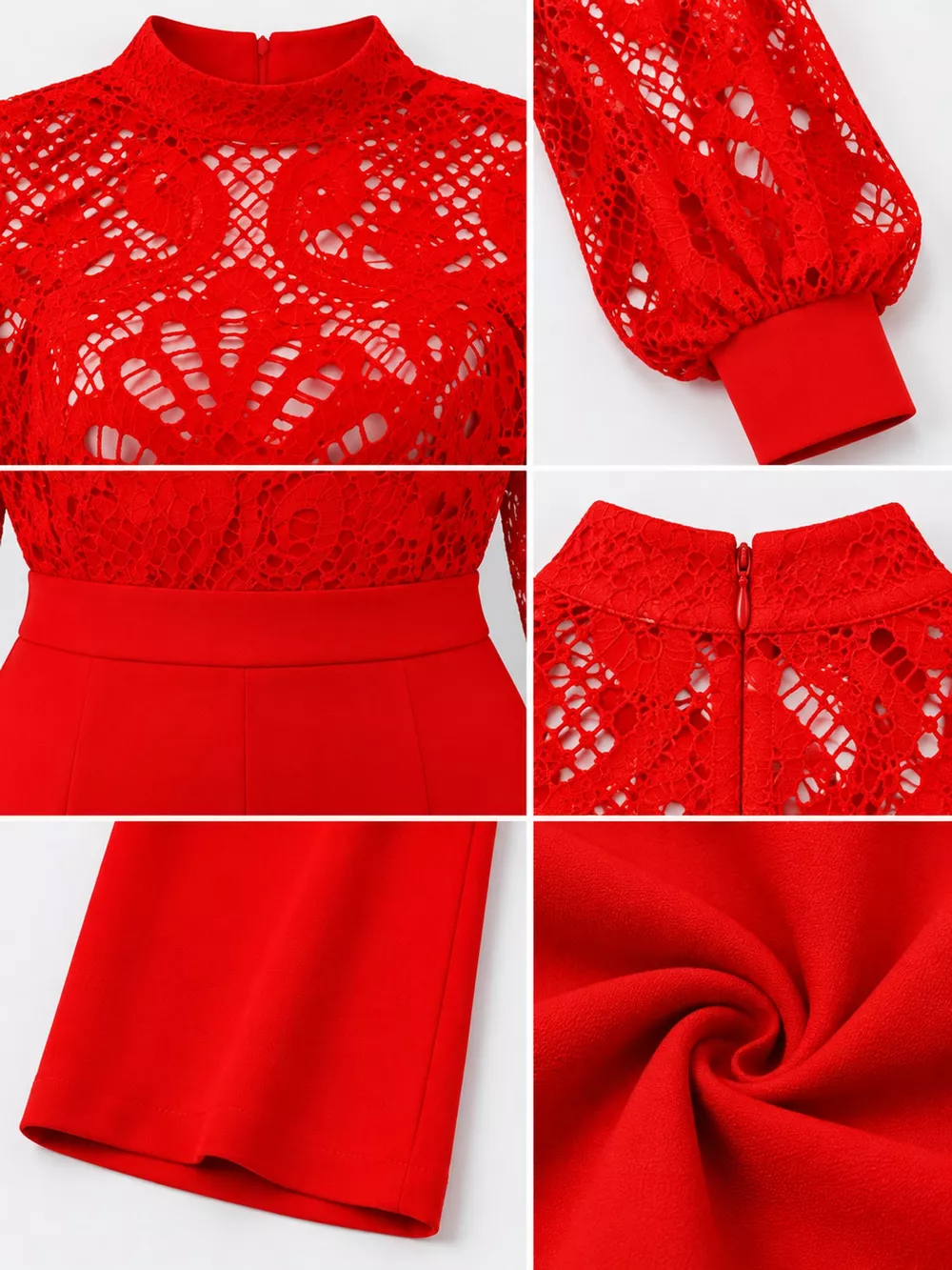 Full Size Lace Lantern Sleeve Flare Jumpsuit Plus Size, image 11