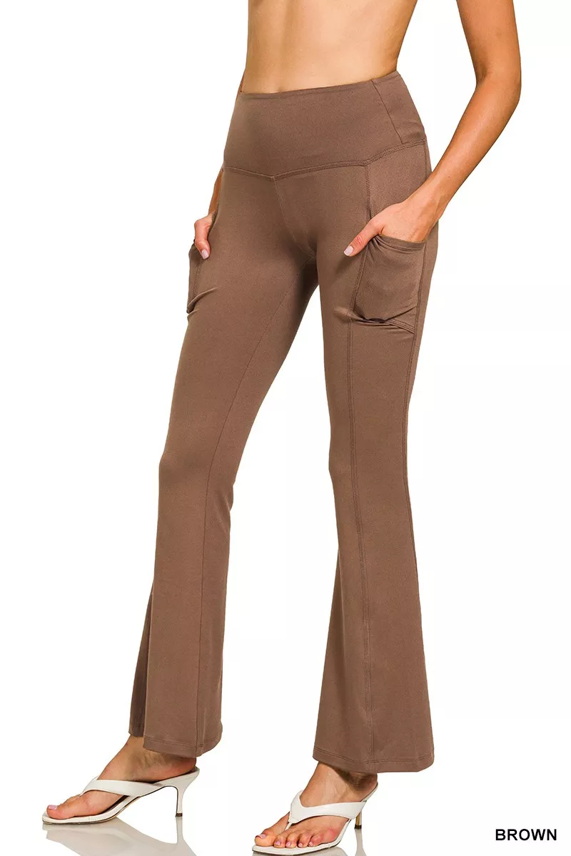 Brushed Dty Microfiber Flare Pants, image 2