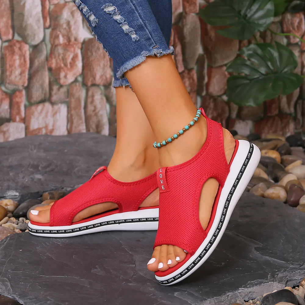 Mesh Open Toe Platform Sandals, image 11
