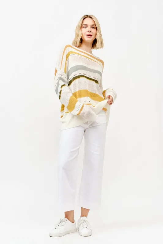 Abstract Striped Light Weight Loose Sweater, image 4