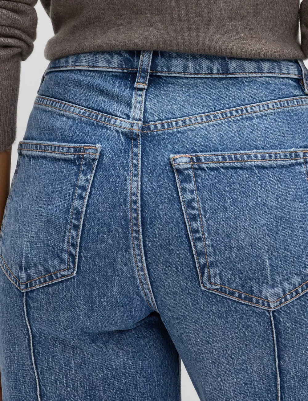 Wide Leg Jeans with Front Seam Detail, image 4
