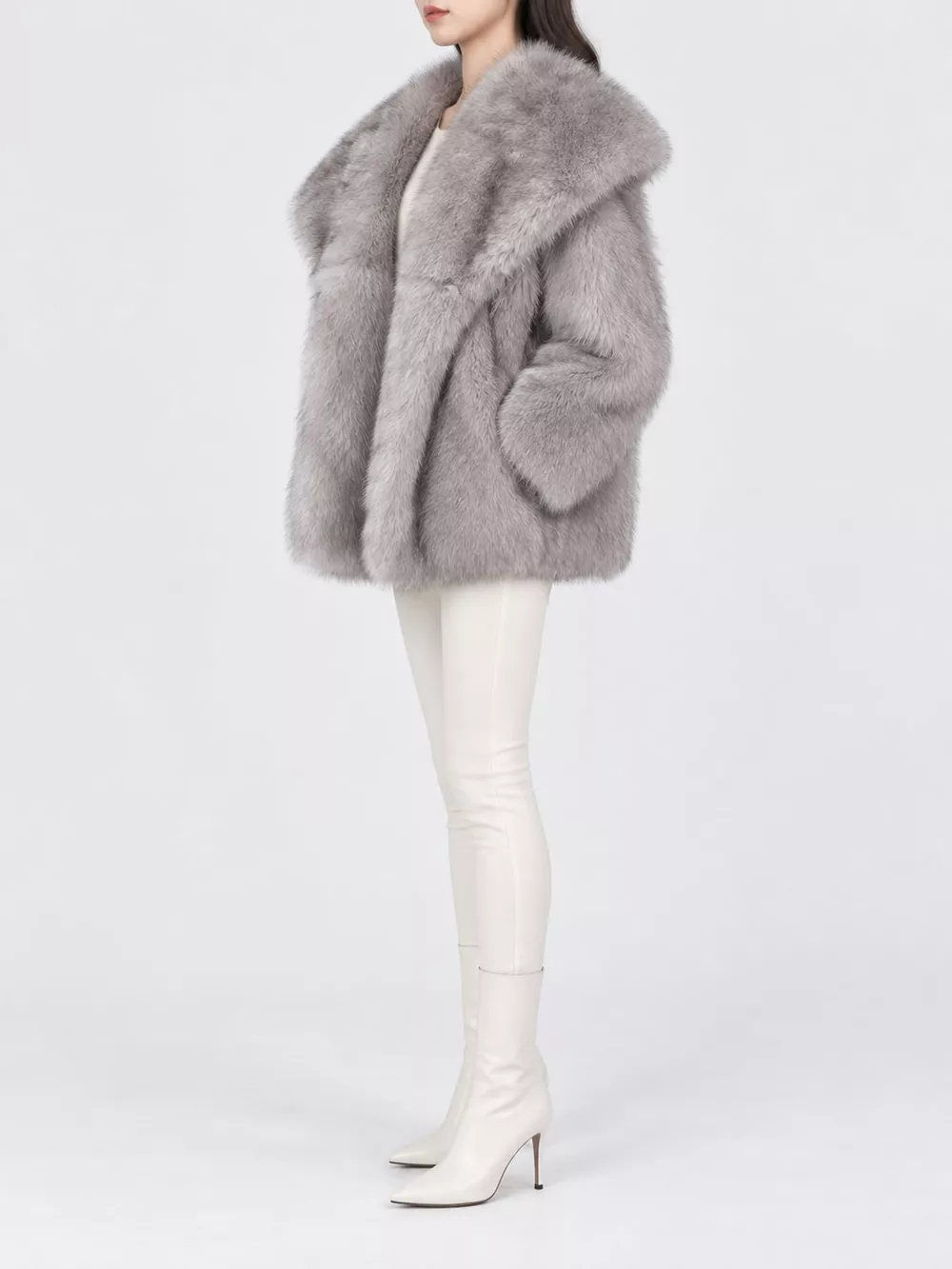 Fox Fur Collar Winter Outerwear, image 73