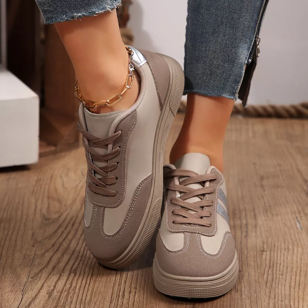 Round Toe Lace Up Sneakers, image 2