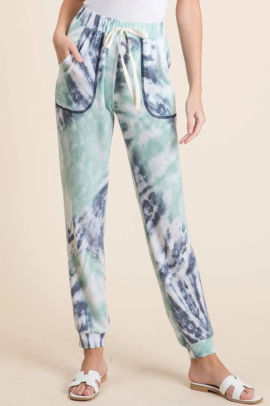 Tie Dye French Terry Casual Sweat Pants