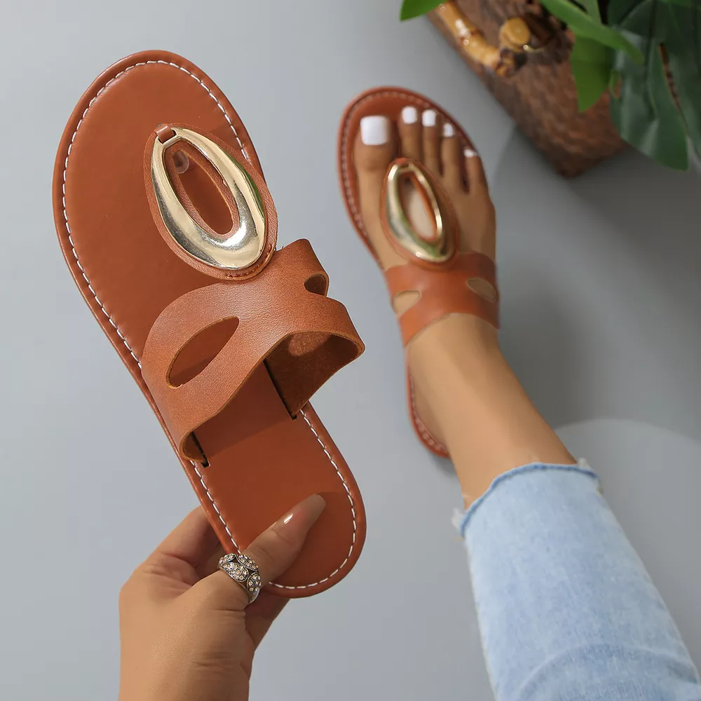 Open Toe Golden Accent Sandals, image 10