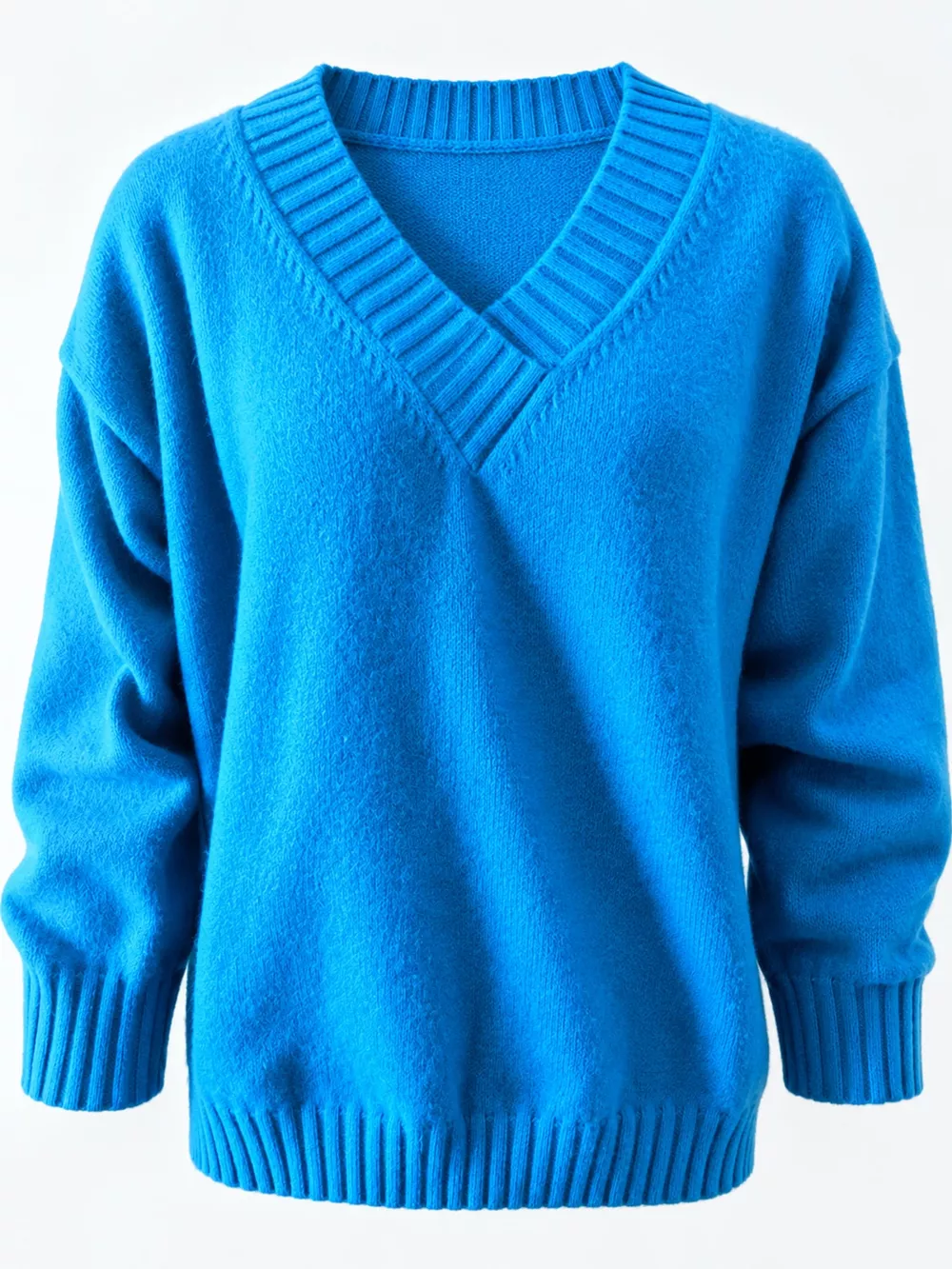 Full Size V-Neck Dropped Shoulder Sweater Plus Size, image 66