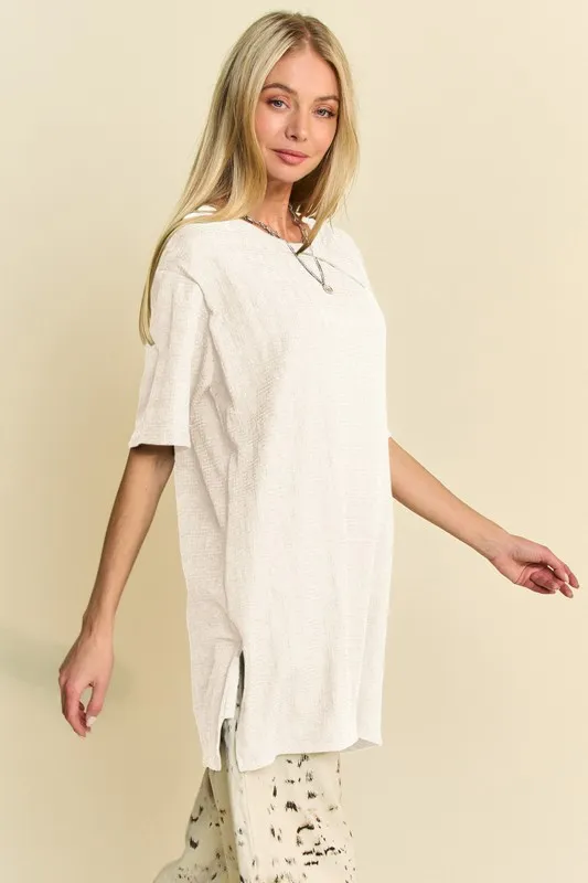 Short Sleeve Side Slit T-Shirt with Pockets, image 2