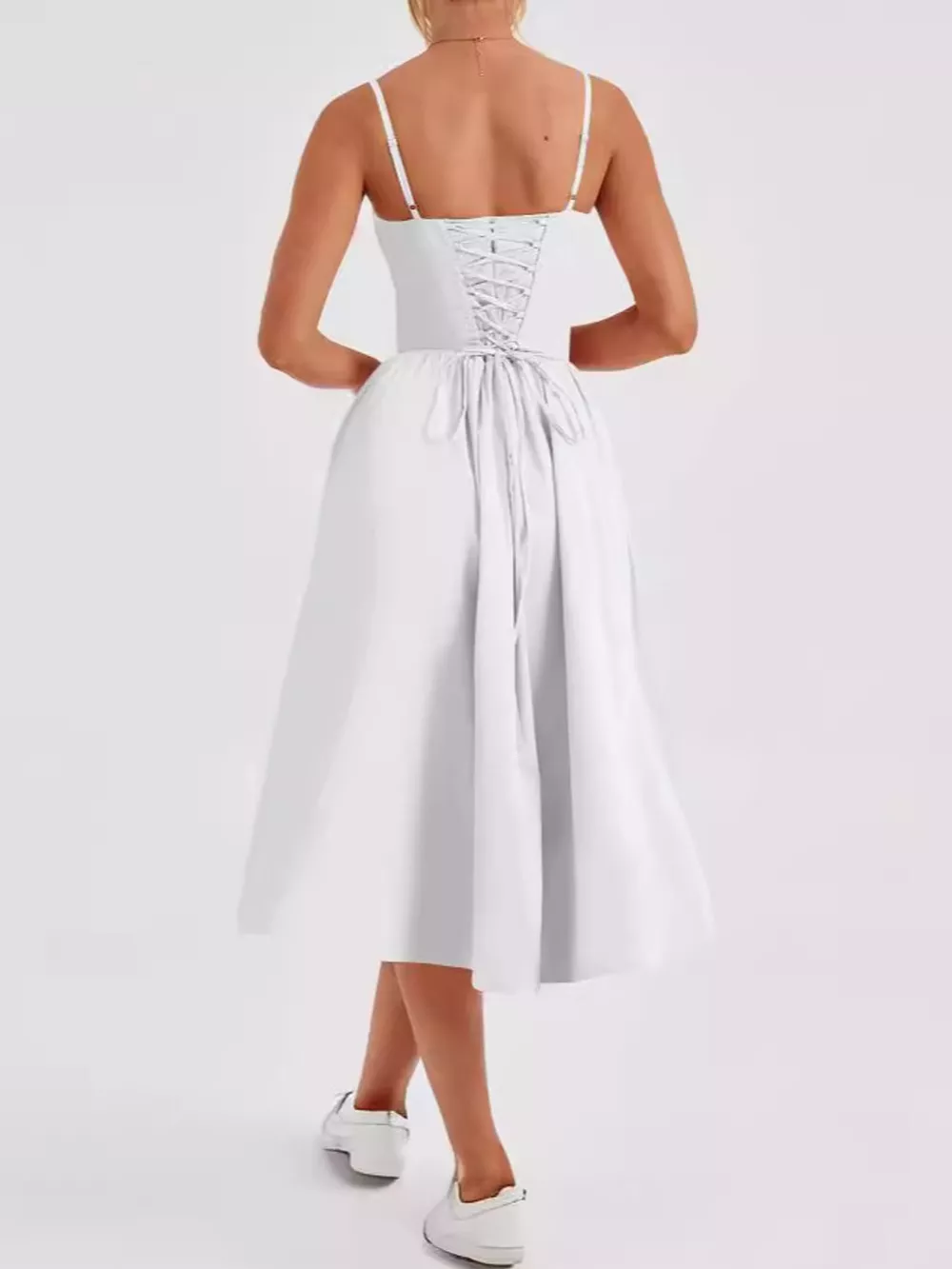 Sweetheart Neck Midi Cami Dress, image 3