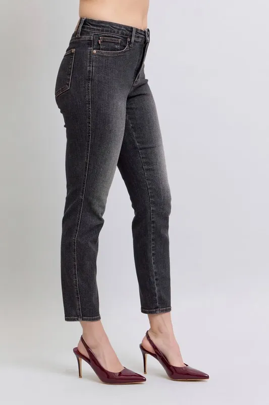 Full Size Mid Rise Tummy Control Slim Jeans Plus Size, image 5