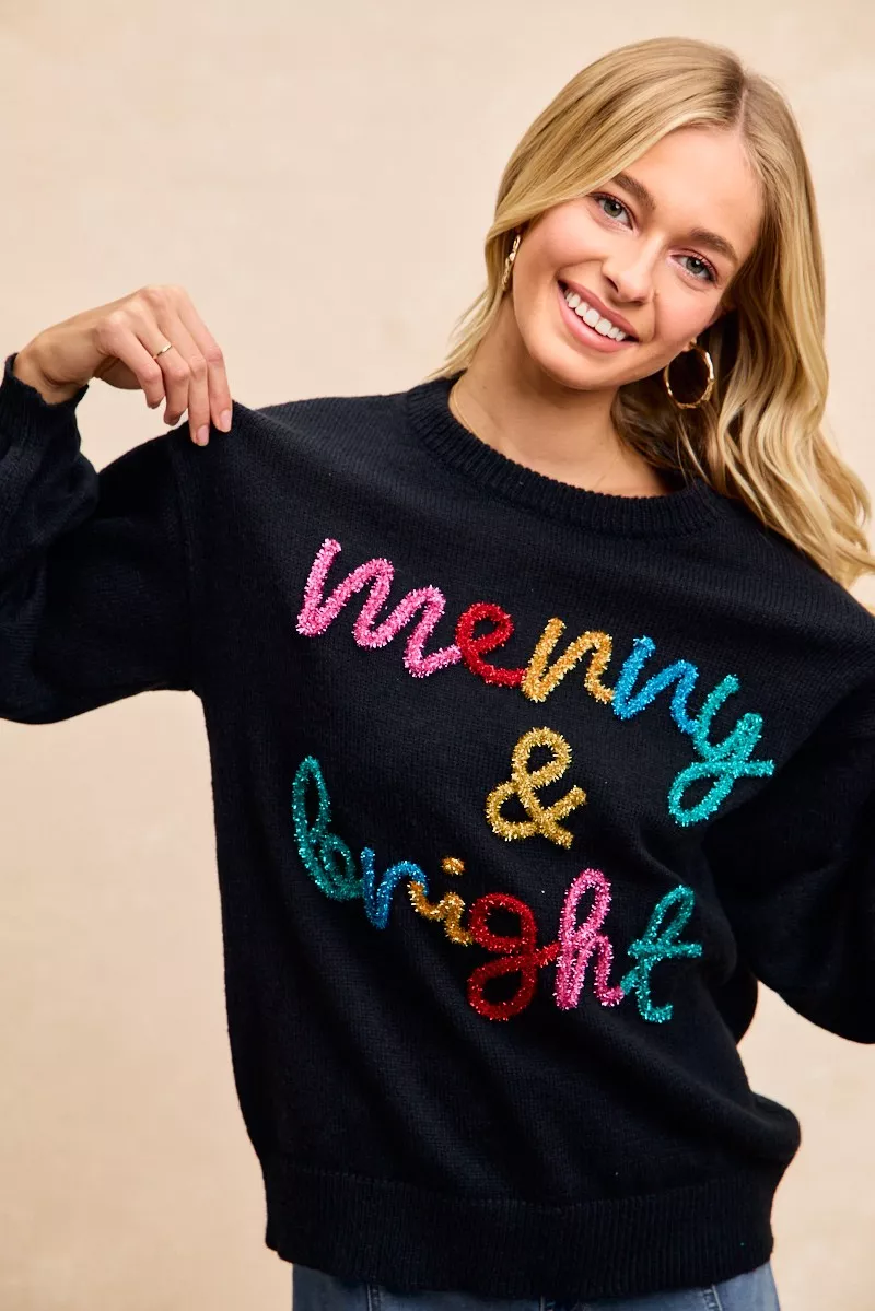 Tinsel Lettering Christmas Sweater, image 20