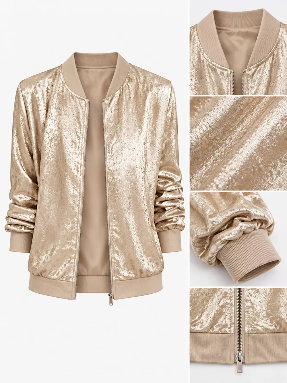 Full Size Zip Up Long Sleeve Jacket Plus Size, image 31
