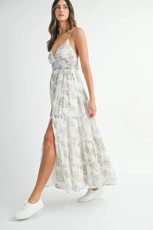 Floral Print Tiered Cami Maxi Dress, image 4