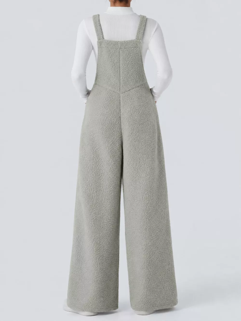 Mock Neck Top and Fleece Overalls Set, image 3