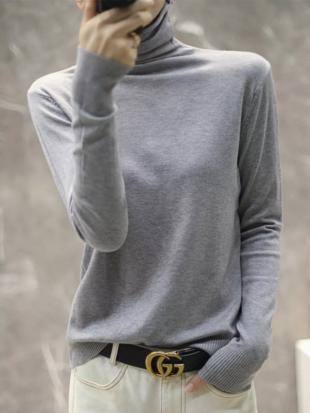 Full Size Slim-Fit Turtleneck Knit Top Plus Size, image 7