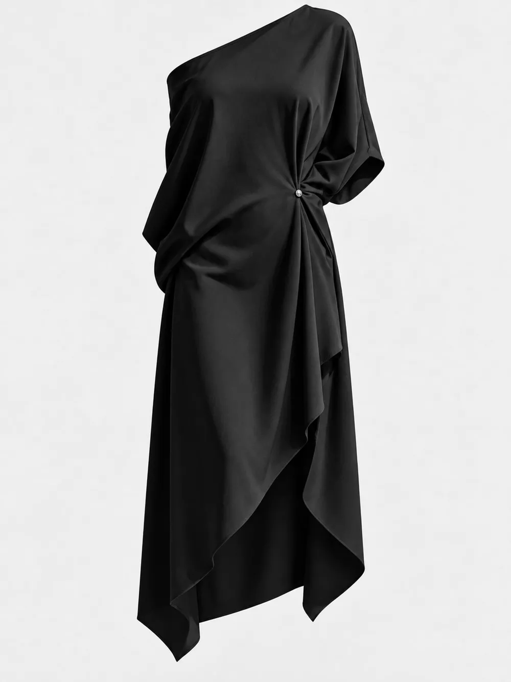 Full Size One-Shoulder Asymmetric Hem Midi Dress Plus Size, image 21