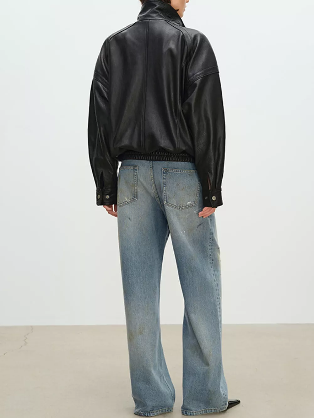Snap Down Leather Jacket, image 14