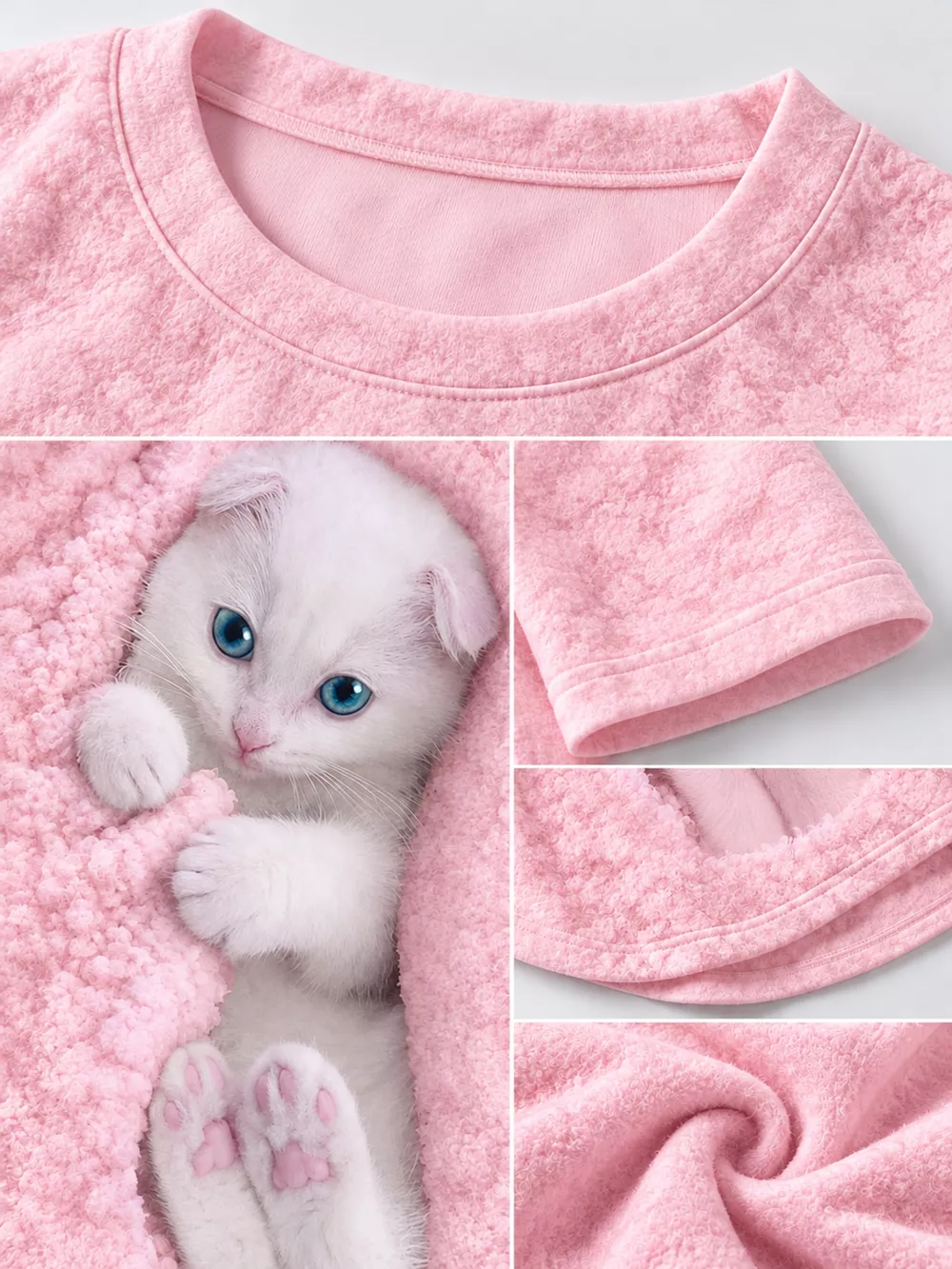 Full Size Cat Graphic Round Neck Top Plus Size, image 26