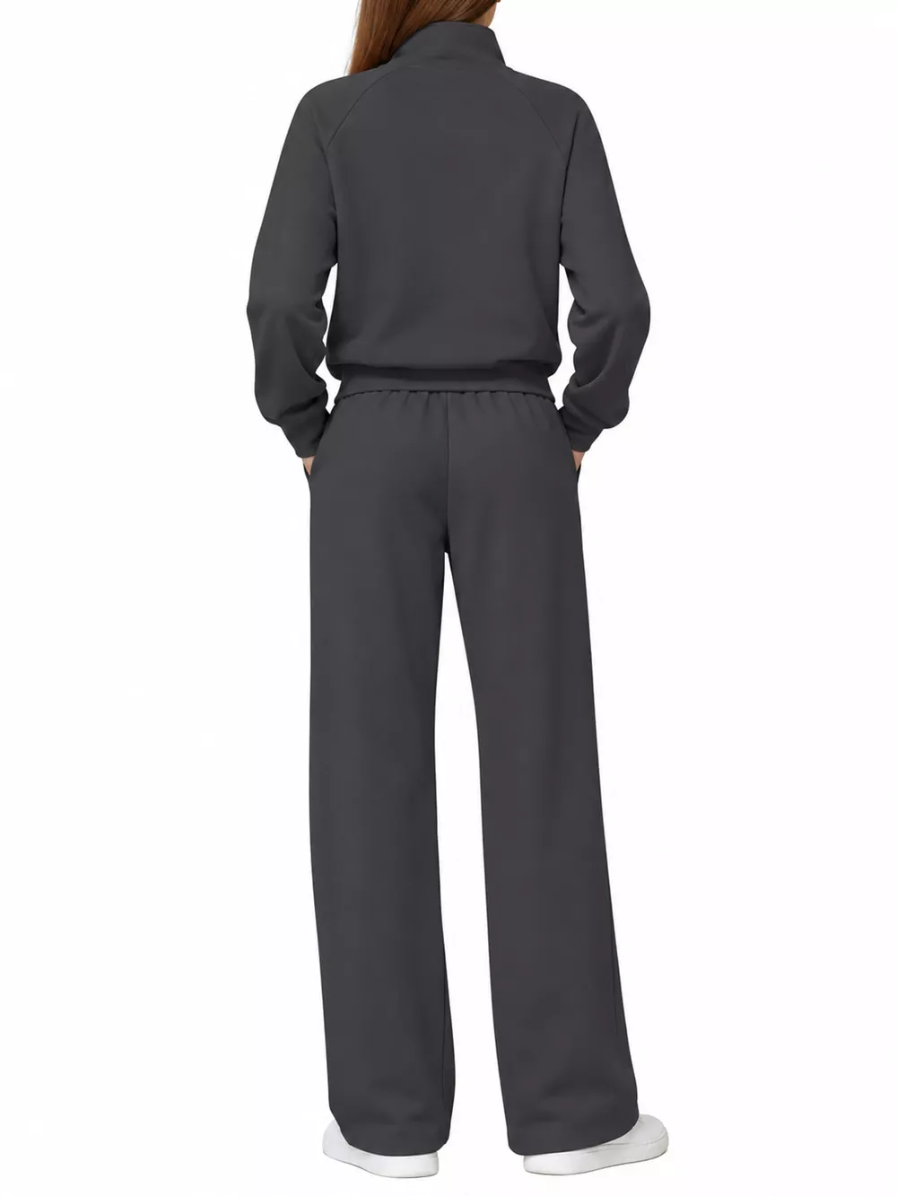 Half-Zip Sweatshirt and Wide-Leg Pants Set, image 11