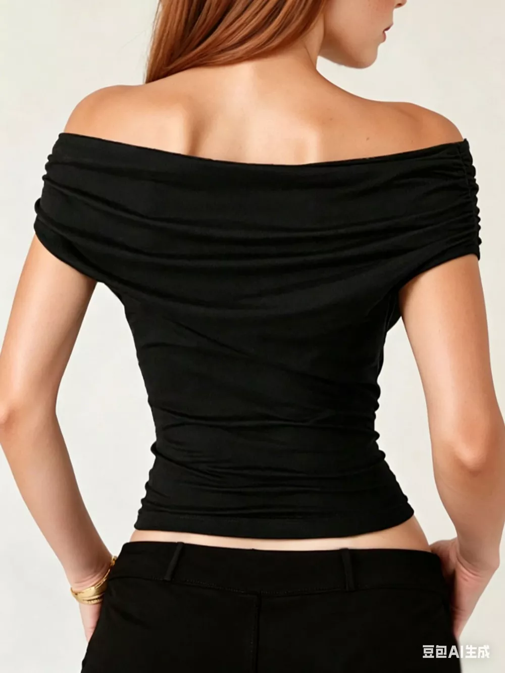 Off-Shoulder Ruched T-Shirt, image 4