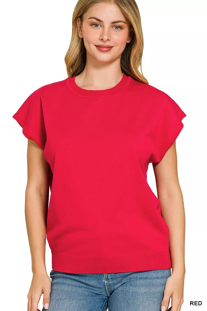 Viscose Round-neck Short Sleeve Sweater