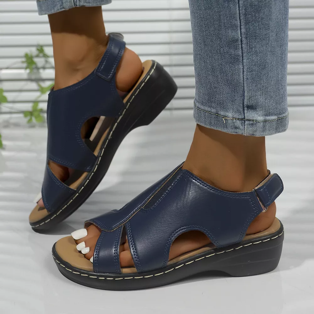 Peep Toe Wedge Sandals, image 9