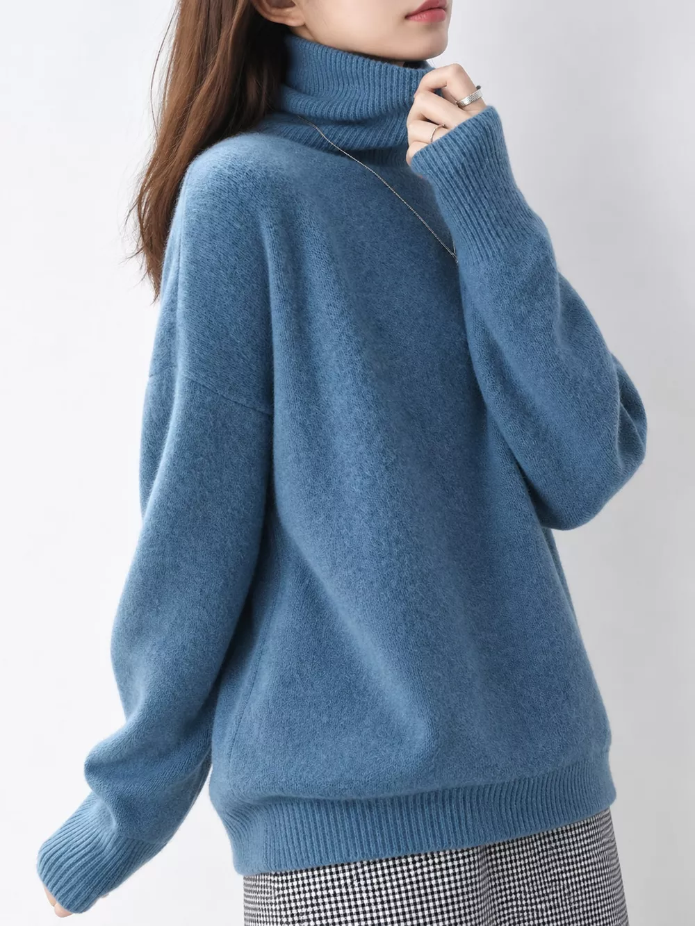 Turtleneck Dropped Shoulder Sweater, image 36