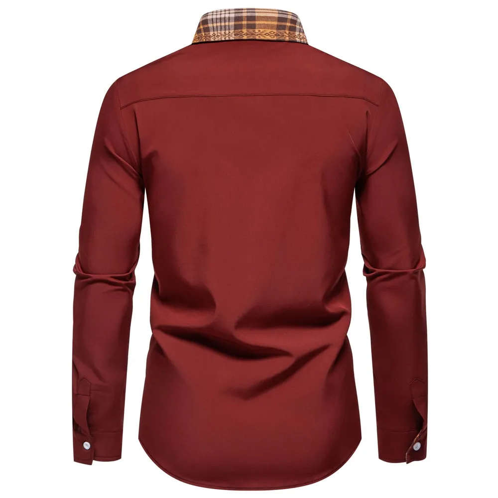 Men's Plus Size Plaid Collar Button Down Shirt, image 6