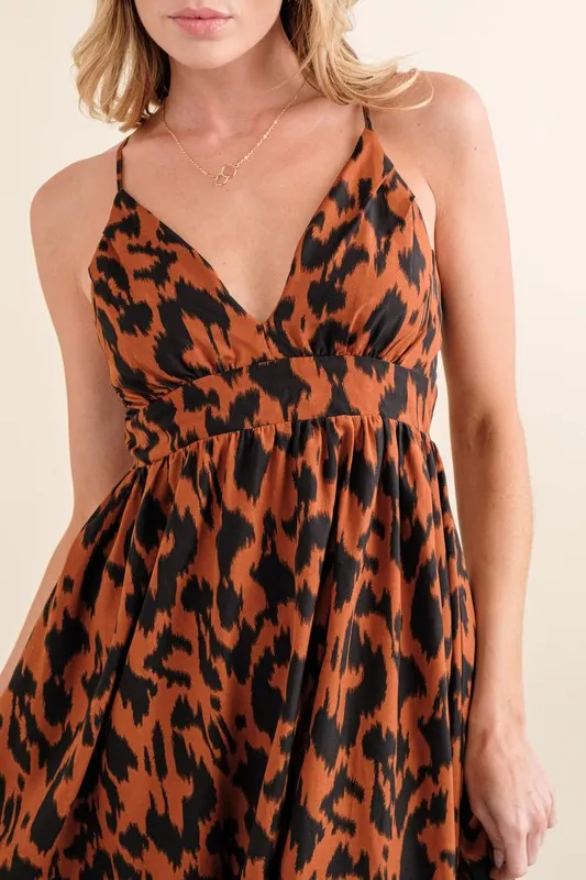 Leopard Print Plunge Maxi Dress, image 5
