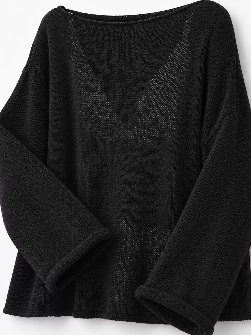 Full Size Sheer Lightweight Knit Top Plus Size, image 39