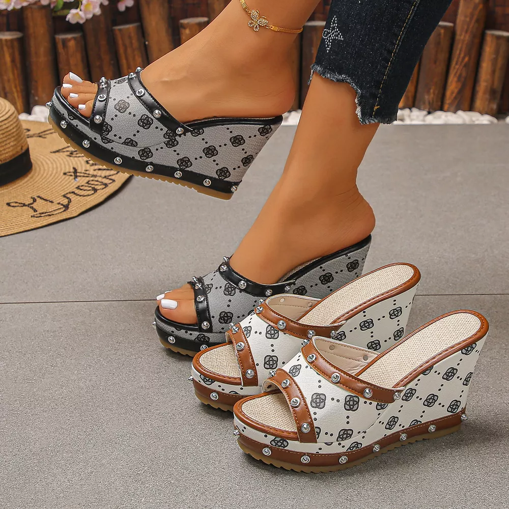 Peep Toe Wedge Sandals, image 2