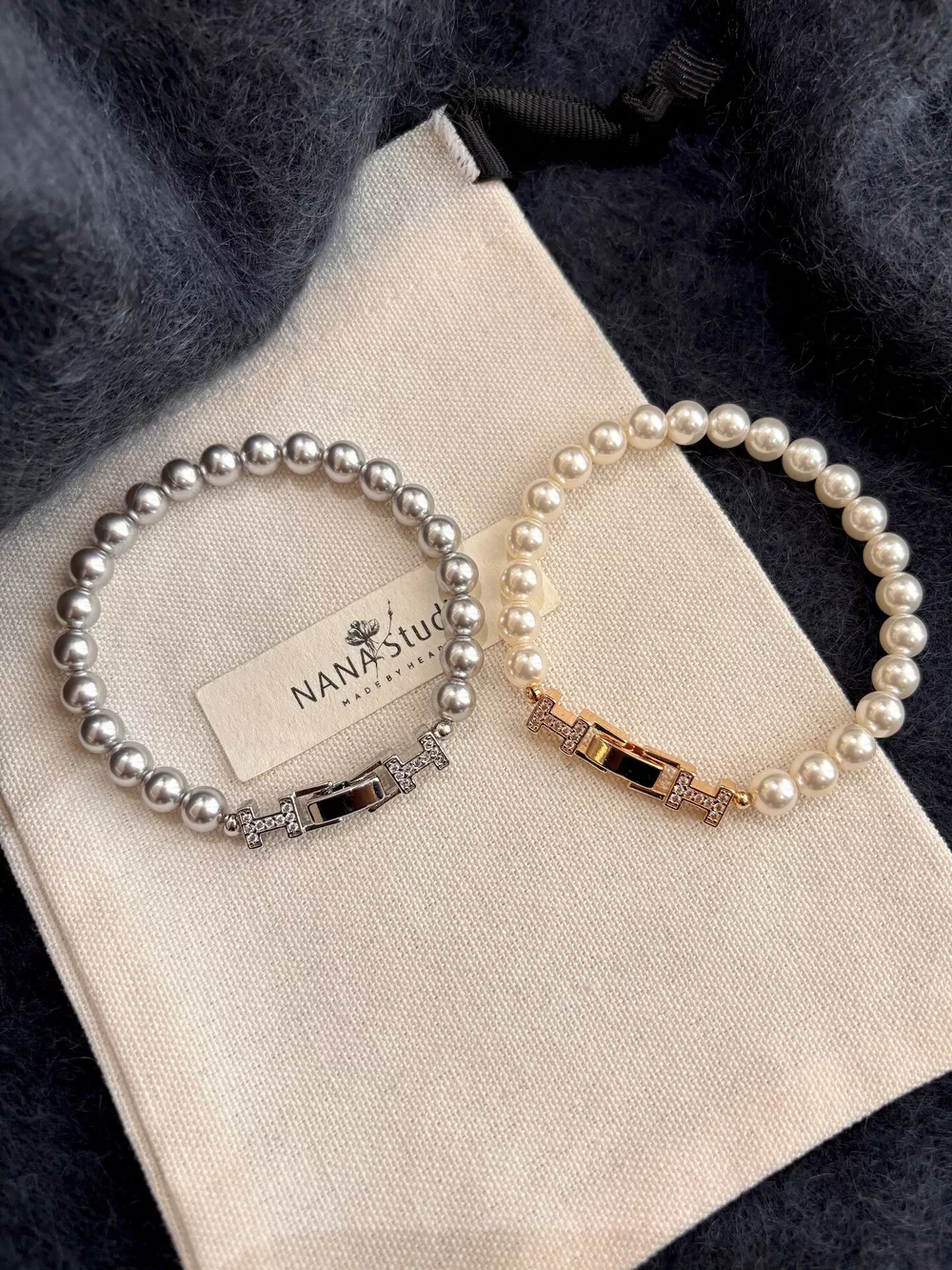Pearl Double H Buckle Bracelet, image 5