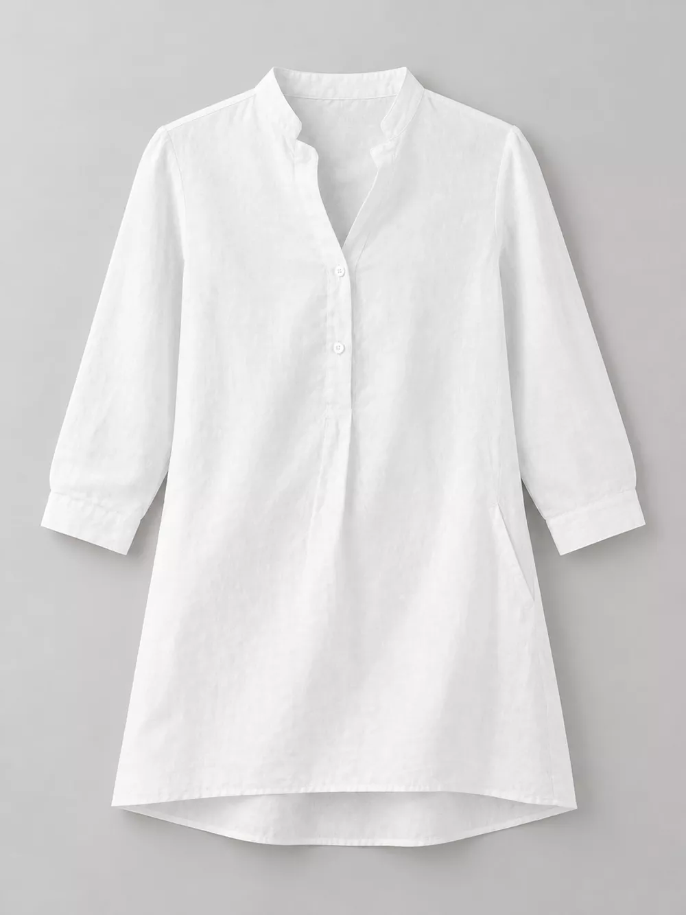 Full Size Button Detail 3/4 Sleeve Blouse Plus Size, image 37