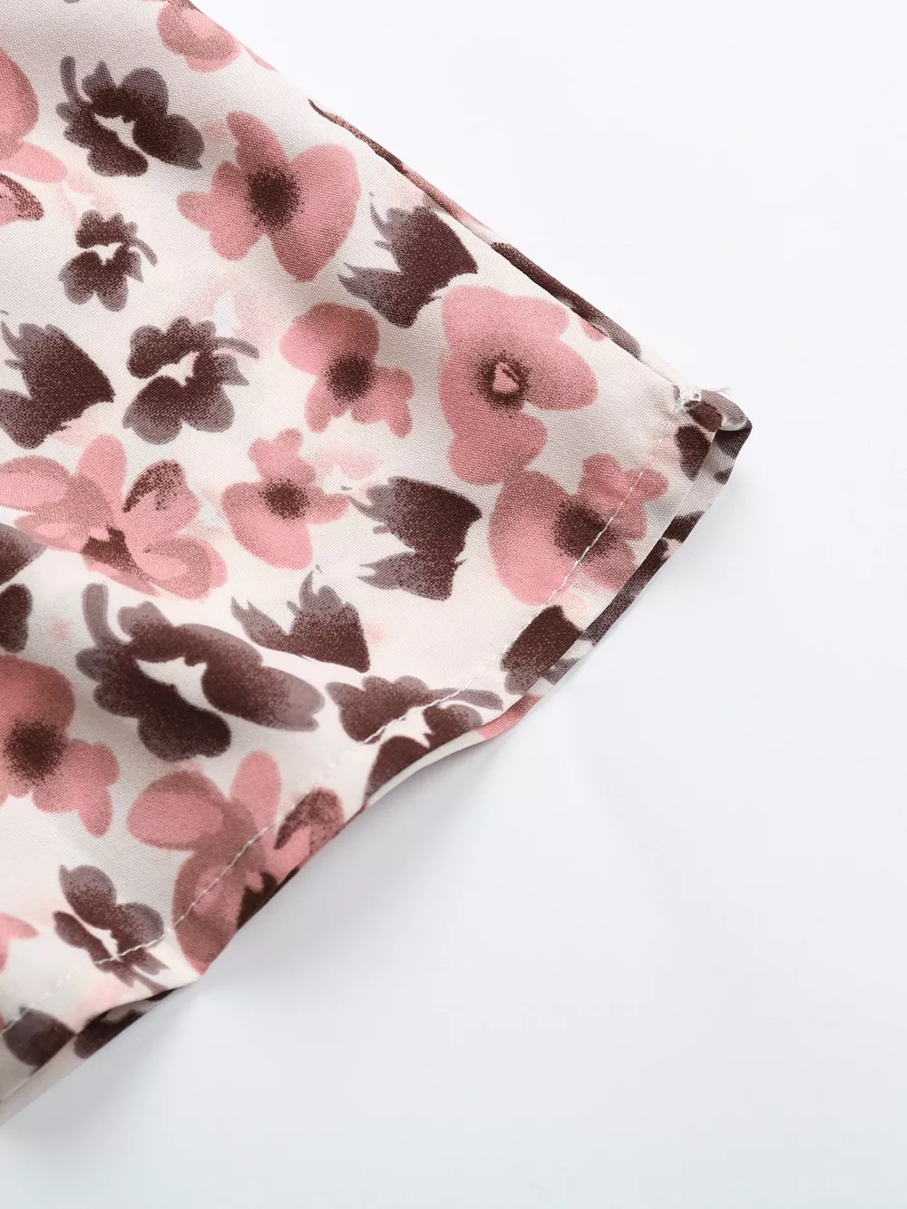 Floral Print Tie Neck Ruffle Blouse, image 8