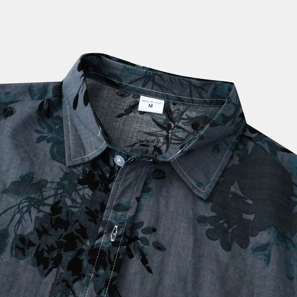 Men's Plus Size Printed Short Sleeve Button Down Casual Shirt, image 3