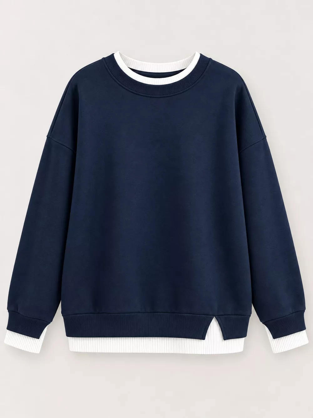 Full Size Layered Look Crew Neck Sweatshirt Plus Size, image 10