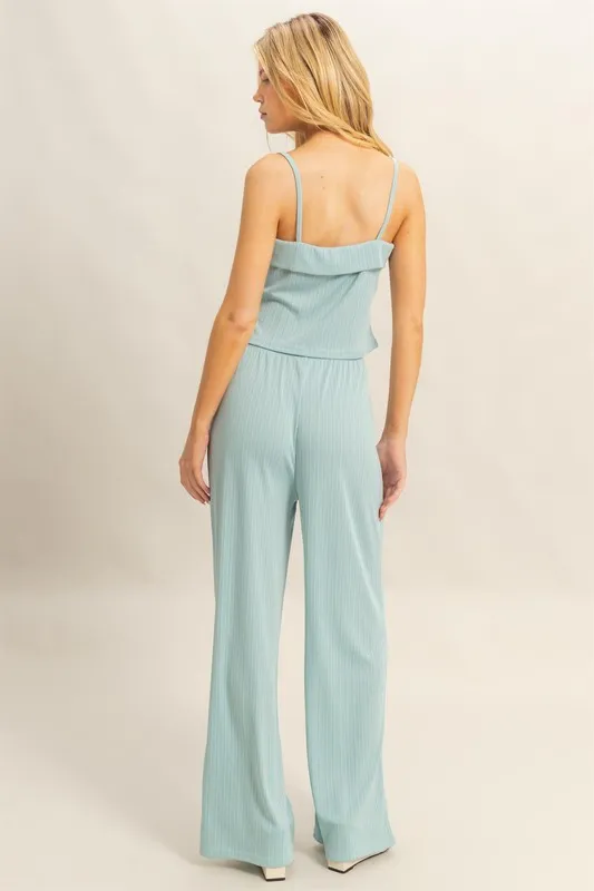 Rib Knit Cami Top and Pants Set, image 3