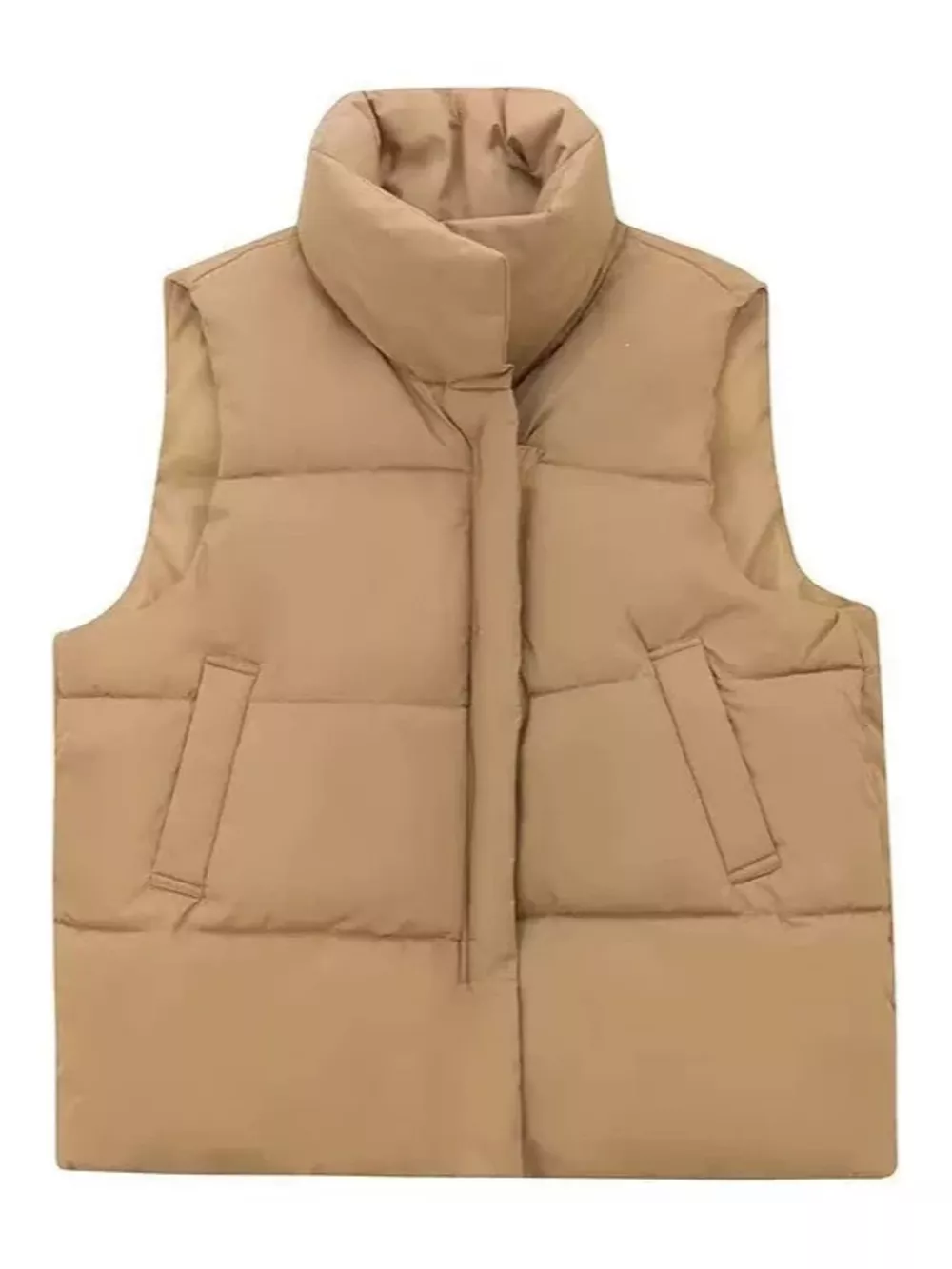 Stand-Up Collar Puffer Vest Coat, image 9