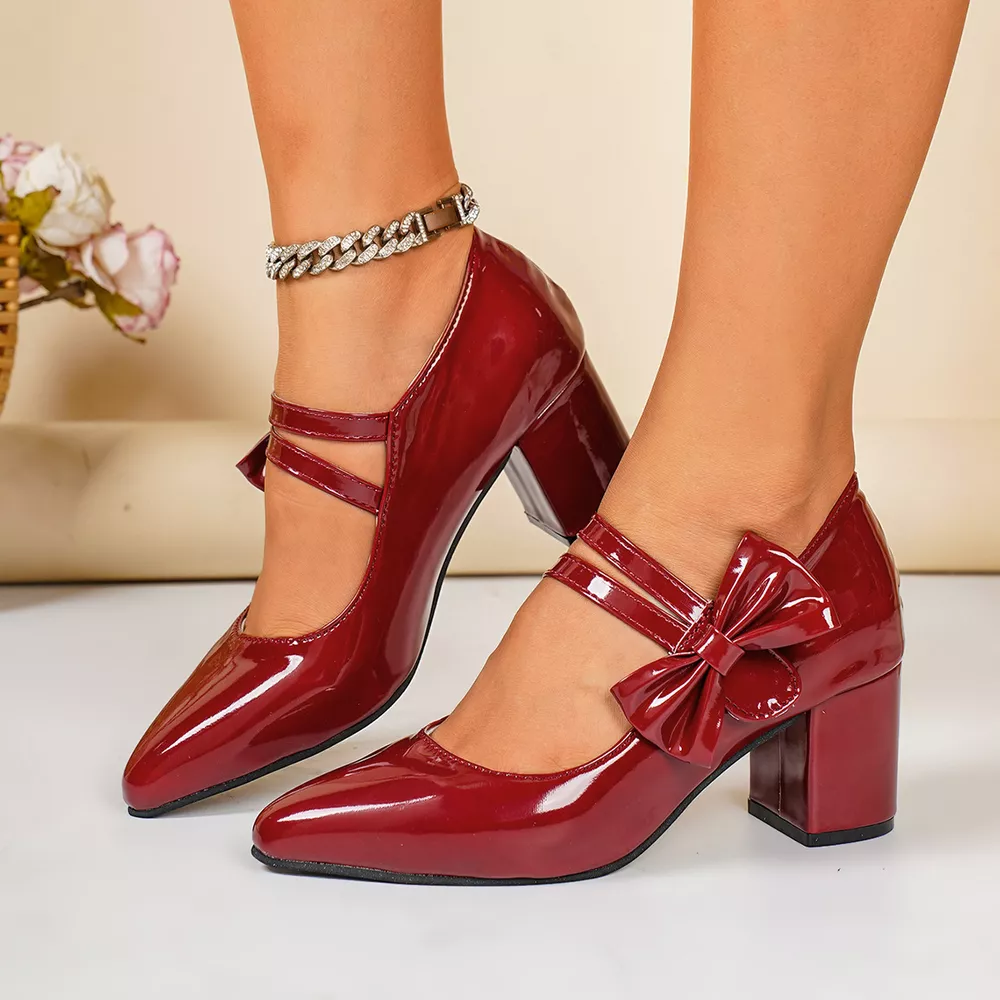 Point Toe Block Heels Pumps, image 6