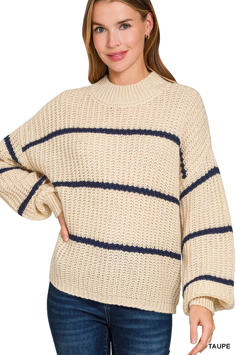 Zenana Oversize Striped Sweater, image 6