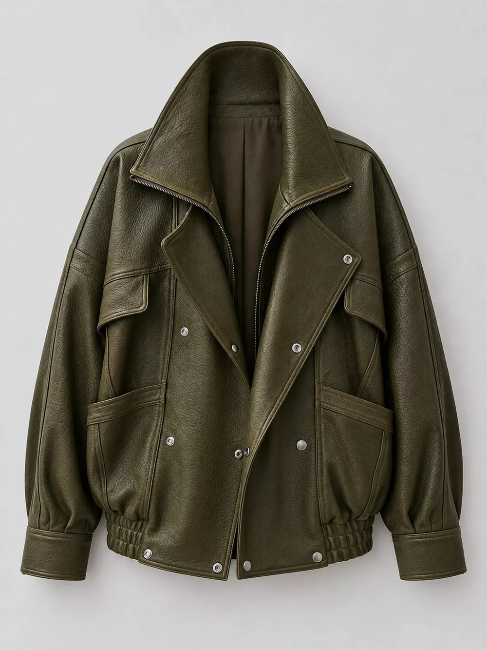 Snap Down Leather Jacket, image 23