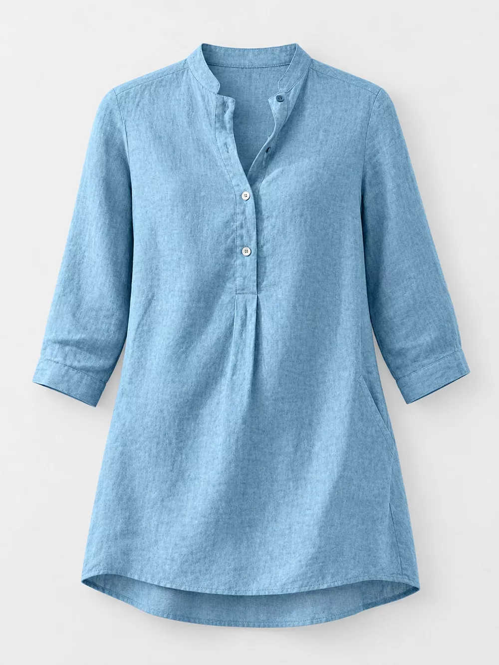 Full Size Button Detail 3/4 Sleeve Blouse Plus Size, image 18