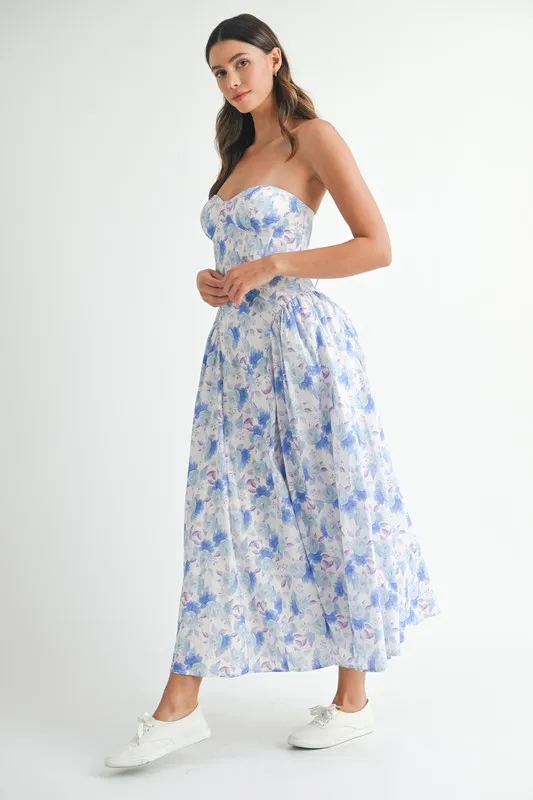 Sweetheart Neckline Floral Printed Midi Dress, image 4